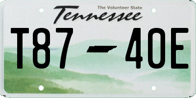 TN license plate T8740E