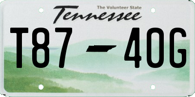 TN license plate T8740G