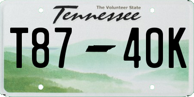TN license plate T8740K