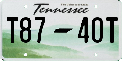 TN license plate T8740T