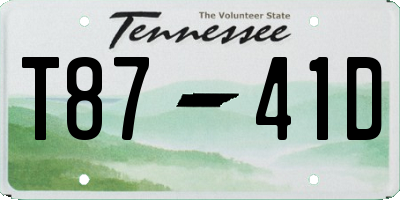 TN license plate T8741D