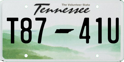 TN license plate T8741U