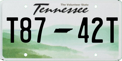 TN license plate T8742T