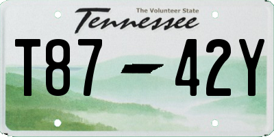 TN license plate T8742Y