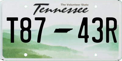 TN license plate T8743R