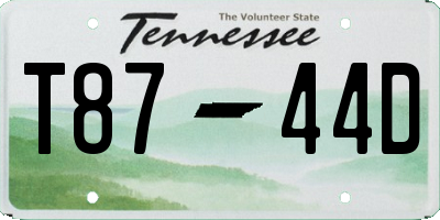 TN license plate T8744D