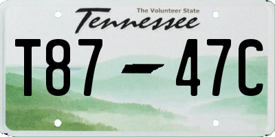 TN license plate T8747C