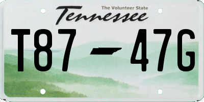 TN license plate T8747G