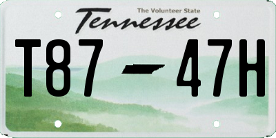 TN license plate T8747H