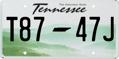 TN license plate T8747J