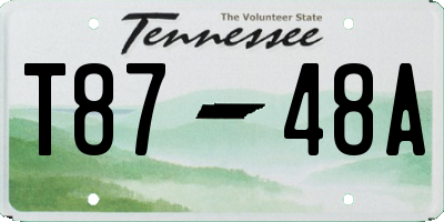 TN license plate T8748A