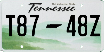 TN license plate T8748Z