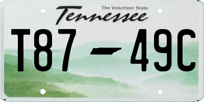 TN license plate T8749C