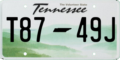 TN license plate T8749J