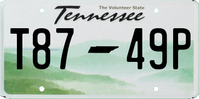 TN license plate T8749P