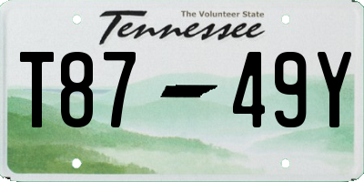 TN license plate T8749Y