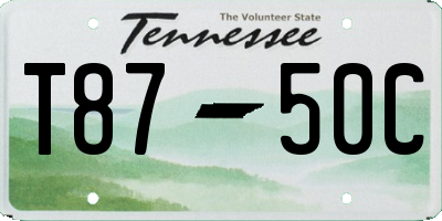TN license plate T8750C