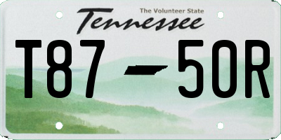 TN license plate T8750R