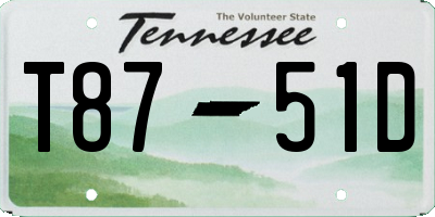TN license plate T8751D