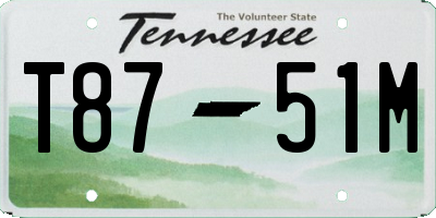 TN license plate T8751M