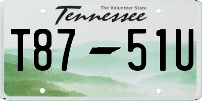 TN license plate T8751U