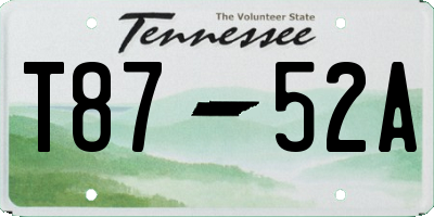 TN license plate T8752A