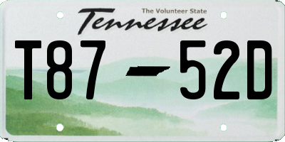 TN license plate T8752D