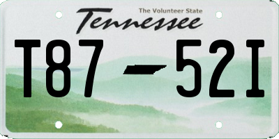 TN license plate T8752I
