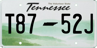 TN license plate T8752J