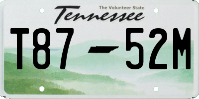 TN license plate T8752M