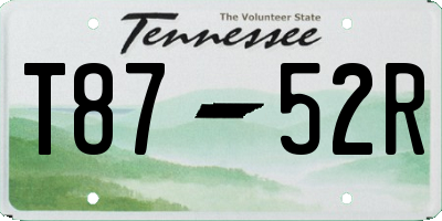 TN license plate T8752R