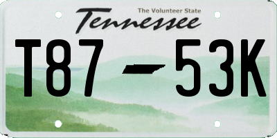 TN license plate T8753K