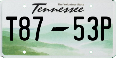 TN license plate T8753P