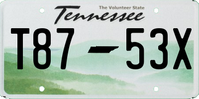 TN license plate T8753X