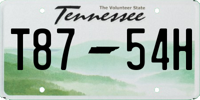 TN license plate T8754H