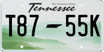 TN license plate T8755K