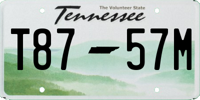 TN license plate T8757M