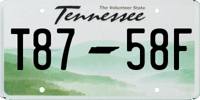 TN license plate T8758F