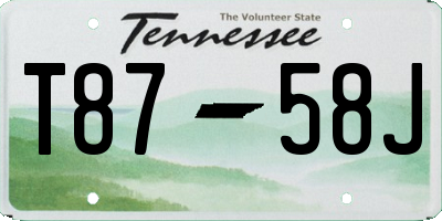 TN license plate T8758J