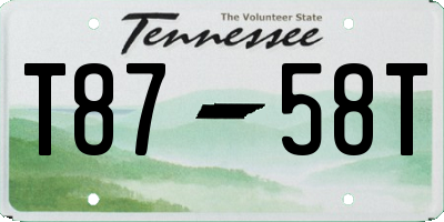 TN license plate T8758T