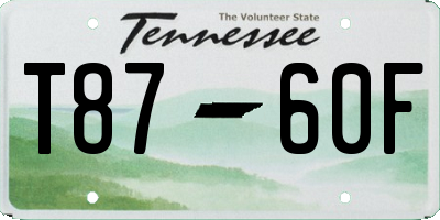 TN license plate T8760F
