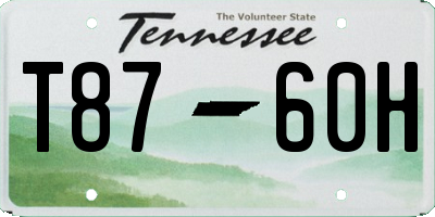 TN license plate T8760H