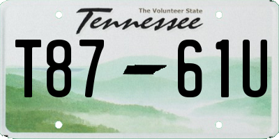 TN license plate T8761U