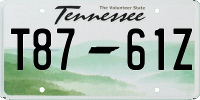 TN license plate T8761Z