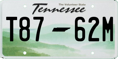 TN license plate T8762M