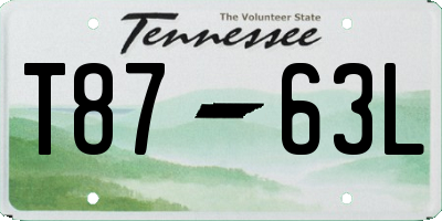 TN license plate T8763L