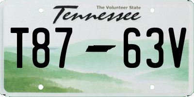 TN license plate T8763V