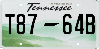 TN license plate T8764B