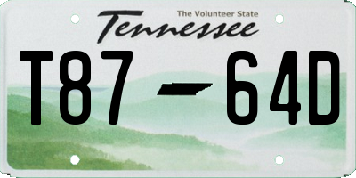 TN license plate T8764D