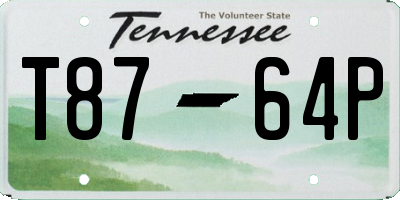 TN license plate T8764P